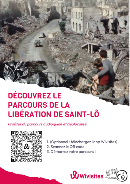 Enlarge image, modal window - Affiche du parcours de la liberation de Saint-Lô